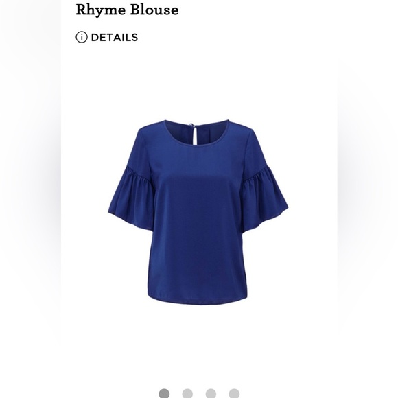 CAbi Rhyme Royal Ruffled Bell Sleeve Blouse US M - Picture 8 of 8